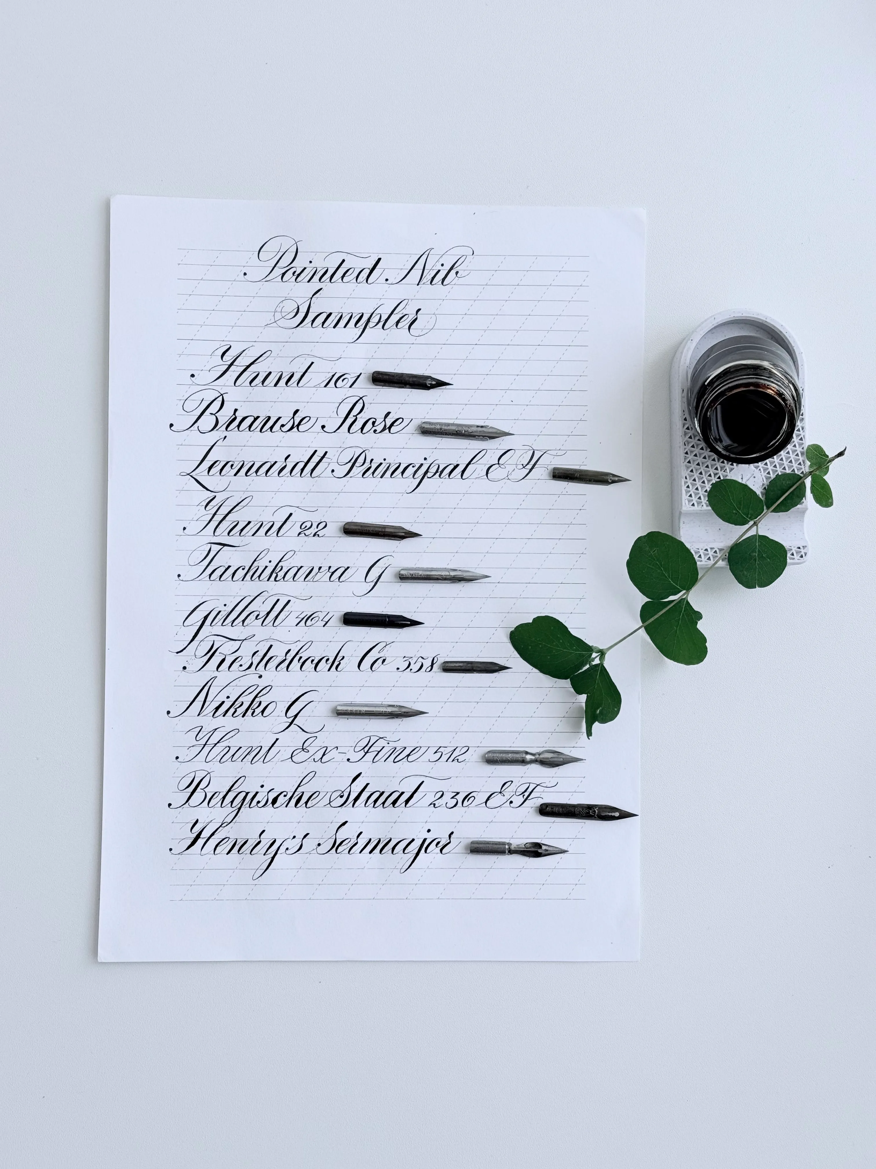 My Pointed Pen Nib Guide